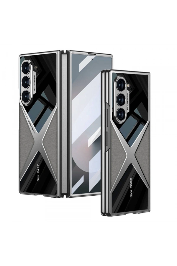 Galaxy Z Fold 6 Kılıf Ultra İnce Kamera Korumalı PC + Deri Arka Yüzey Zore X-Pro Kapak