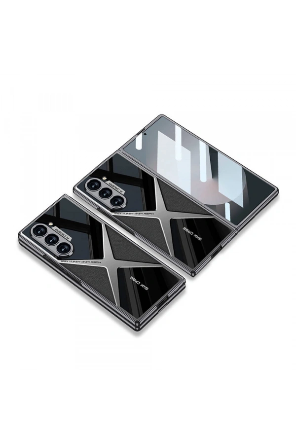 Galaxy Z Fold 6 Kılıf Ultra İnce Kamera Korumalı PC + Deri Arka Yüzey Zore X-Pro Kapak