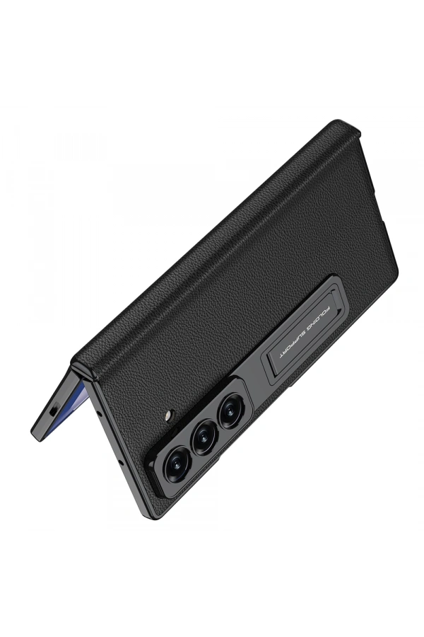 ​Galaxy Z Fold 7 Kılıf Deri Standlı Zore Kıpta Premium Kılıf