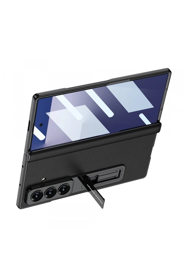 ​Galaxy Z Fold 7 Kılıf Deri Standlı Zore Kıpta Premium Kılıf