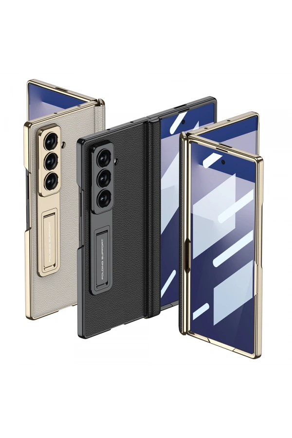 ​Galaxy Z Fold 7 Kılıf Deri Standlı Zore Kıpta Premium Kılıf