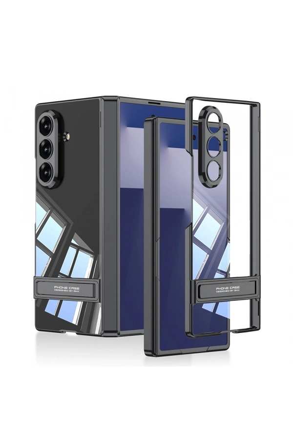 Galaxy Z Fold 7 Kılıf Kamera Korumalı Şeffaf Tasarımlı Zore Lego Standlı Kapak