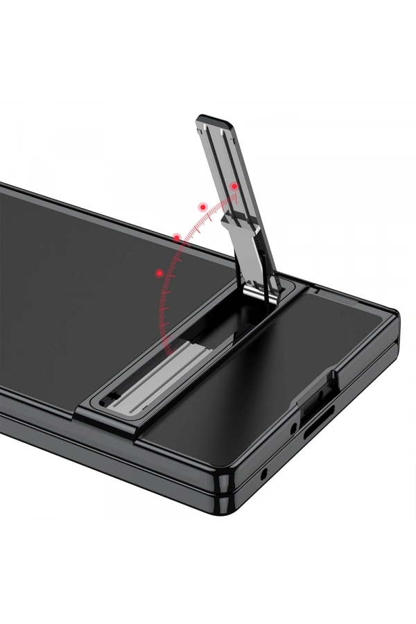 Galaxy Z Fold 7 Kılıf Kamera Korumalı Şeffaf Tasarımlı Zore Lego Standlı Kapak