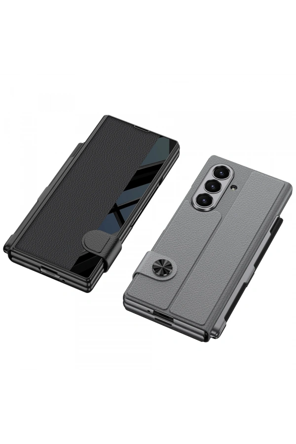 Galaxy Z Fold 7 Kılıf Kamera Korumalı Zore Kıpta Aynalı Kalem Bölmeli Fest Kapak