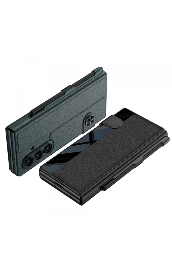 Galaxy Z Fold 7 Kılıf Kamera Korumalı Zore Kıpta Aynalı Kalem Bölmeli Fest Kapak