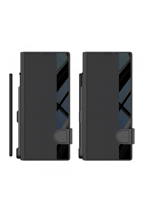 Galaxy Z Fold 7 Kılıf Kamera Korumalı Zore Kıpta Aynalı Kalem Bölmeli Fest Kapak