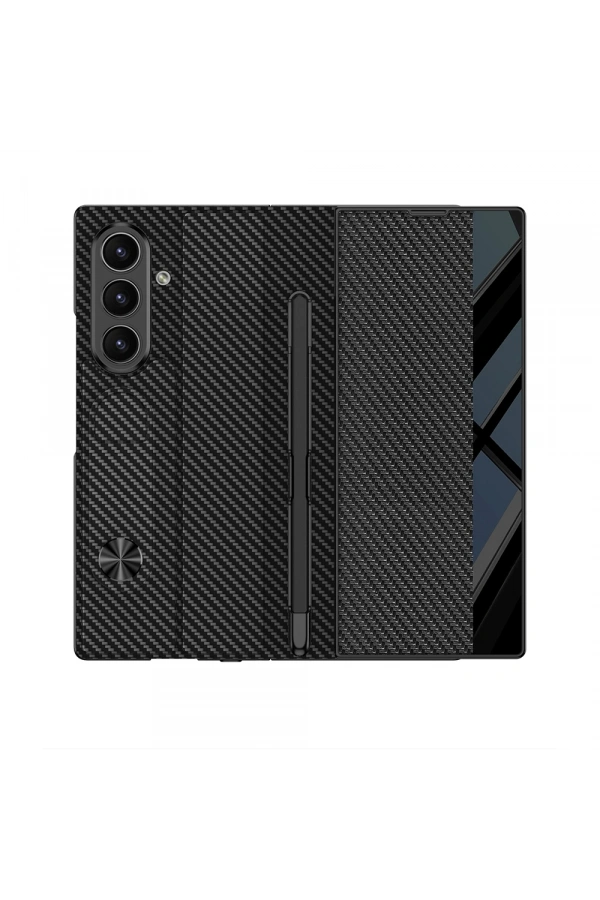 Galaxy Z Fold 7 Kılıf Kamera Korumalı Zore Kıpta Aynalı Kalem Bölmeli Fest Kapak