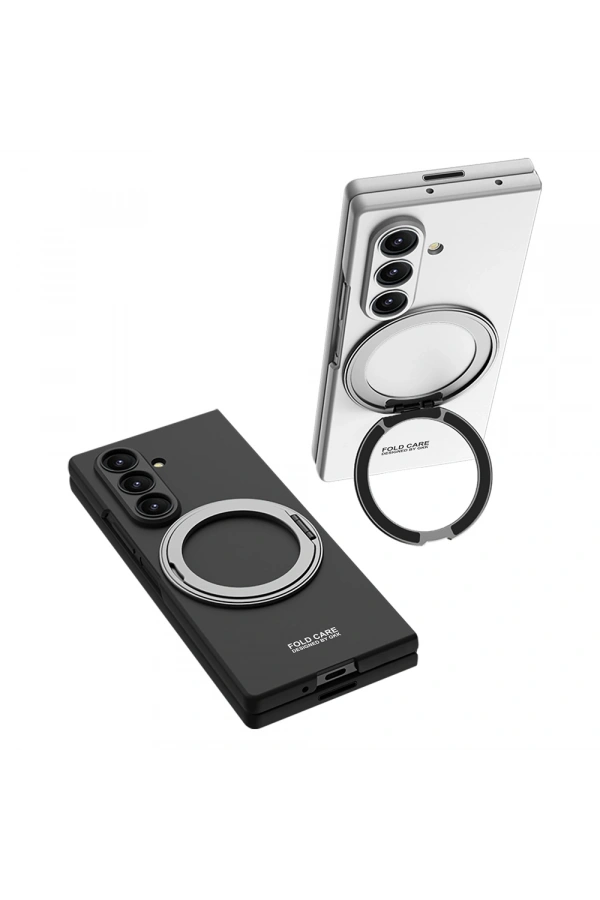 Galaxy Z Fold 7 Kılıf M-safe Şarj Özellikli Zore Kıpta Yüzüklü Kamera Korumalı Kapak