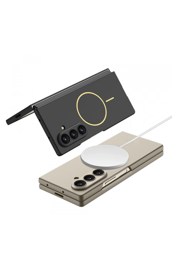 Galaxy Z Fold 7 Kılıf Wireless Şarj Özellikli Zore Kıpta M-safe Kapak