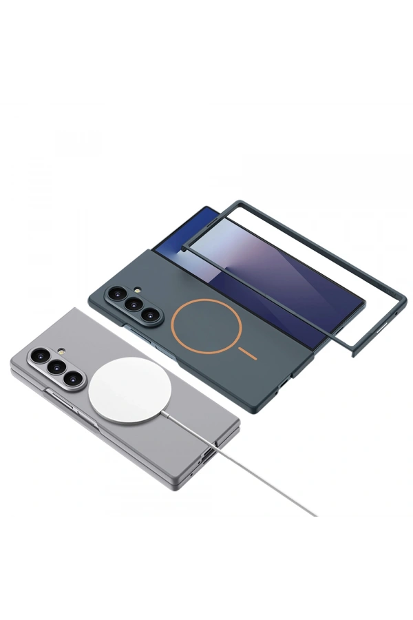 Galaxy Z Fold 7 Kılıf Wireless Şarj Özellikli Zore Kıpta M-safe Kapak