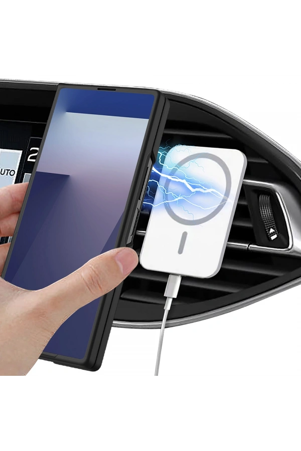 Galaxy Z Fold 7 Kılıf Wireless Şarj Özellikli Zore Kıpta M-safe Kapak