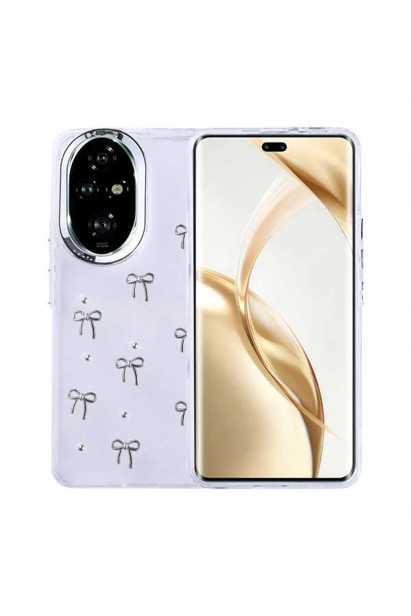 Honor 200 Pro Kılıf Airbag Tasarımlı Simli Şeffaf Zore Kutup Kapak
