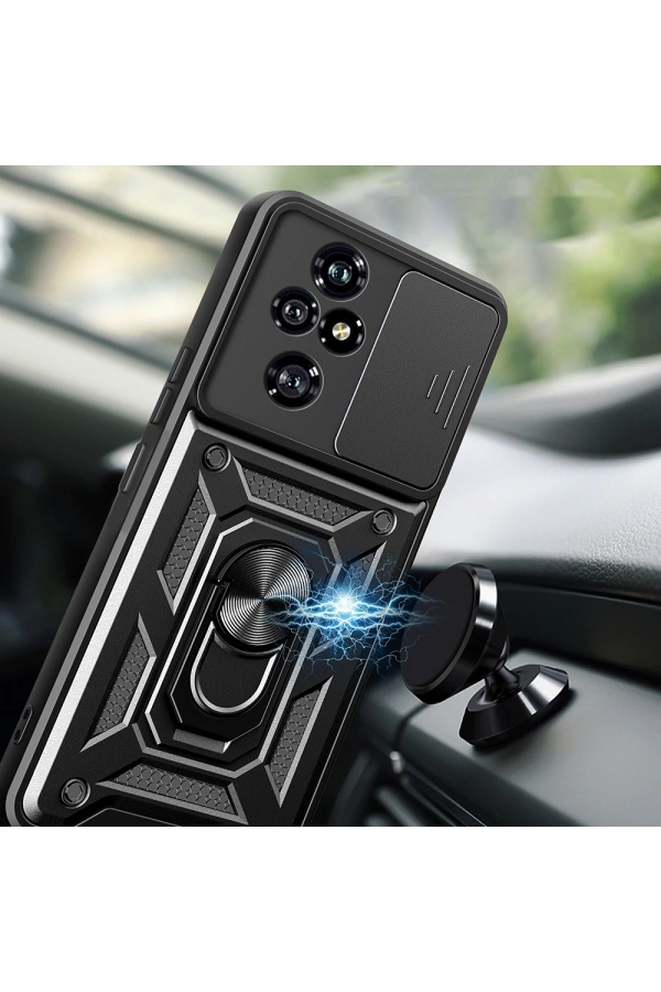 Honor 200 Pro Kılıf Magnetik Standlı Kamera Korumalı Zore Sürgülü Vega Kapak