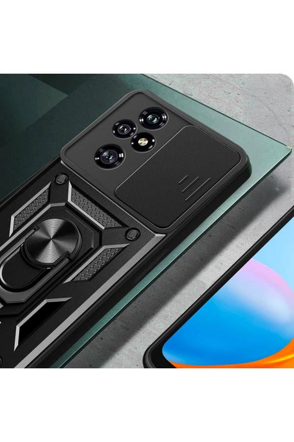 Honor 200 Pro Kılıf Magnetik Standlı Kamera Korumalı Zore Sürgülü Vega Kapak