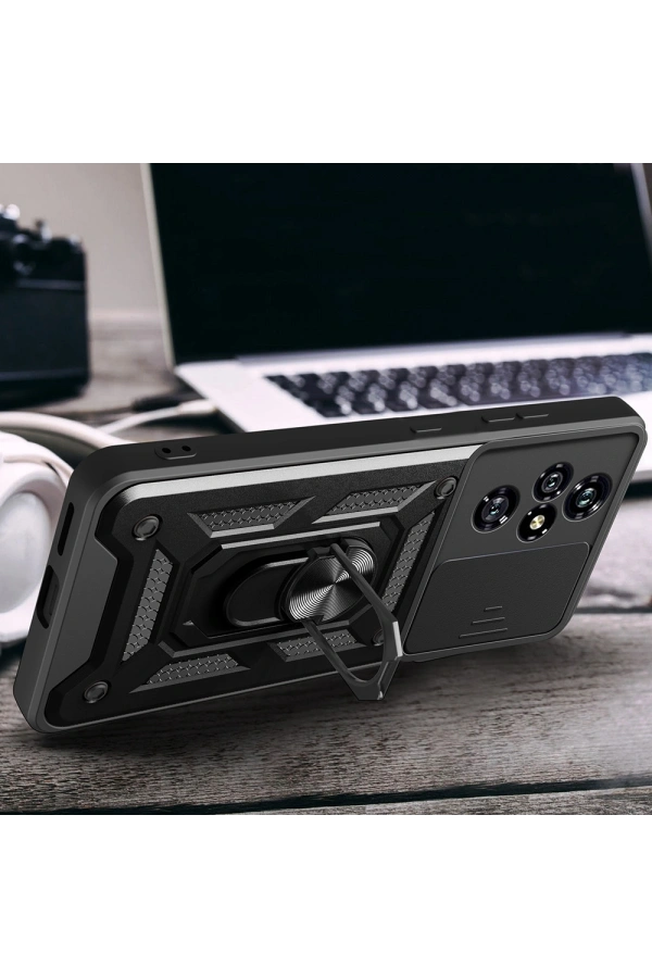 Honor 200 Pro Kılıf Magnetik Standlı Kamera Korumalı Zore Sürgülü Vega Kapak