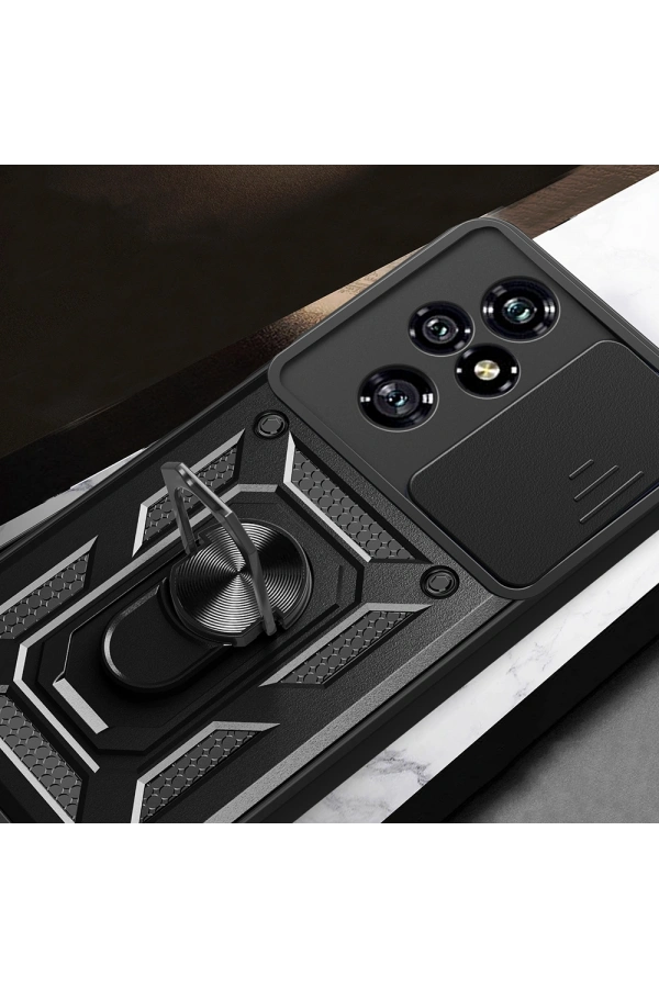 Honor 200 Pro Kılıf Magnetik Standlı Kamera Korumalı Zore Sürgülü Vega Kapak