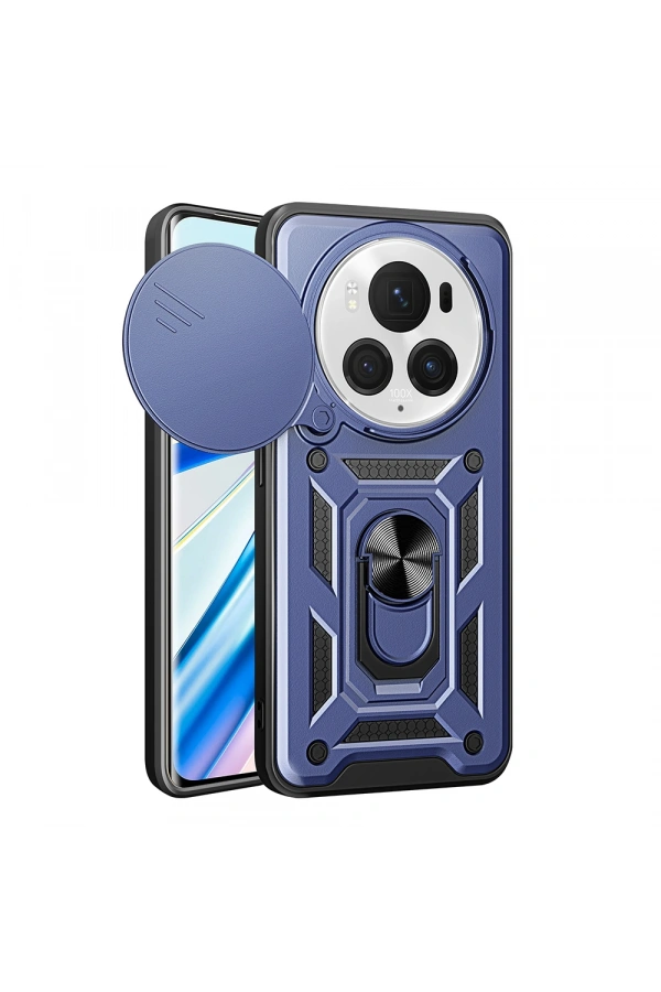 Honor Magic 6 Pro Kılıf Magnetik Standlı Kamera Korumalı Zore Sürgülü Vega Kapak