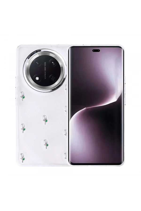 Honor Magic 7 Lite Kılıf Airbag Tasarımlı Simli Şeffaf Zore Kutup Kapak