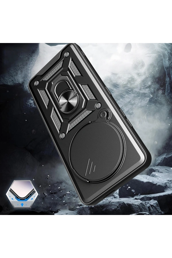 Honor Magic 7 Lite Kılıf Magnetik Standlı Kamera Korumalı Zore Sürgülü Vega Kapak