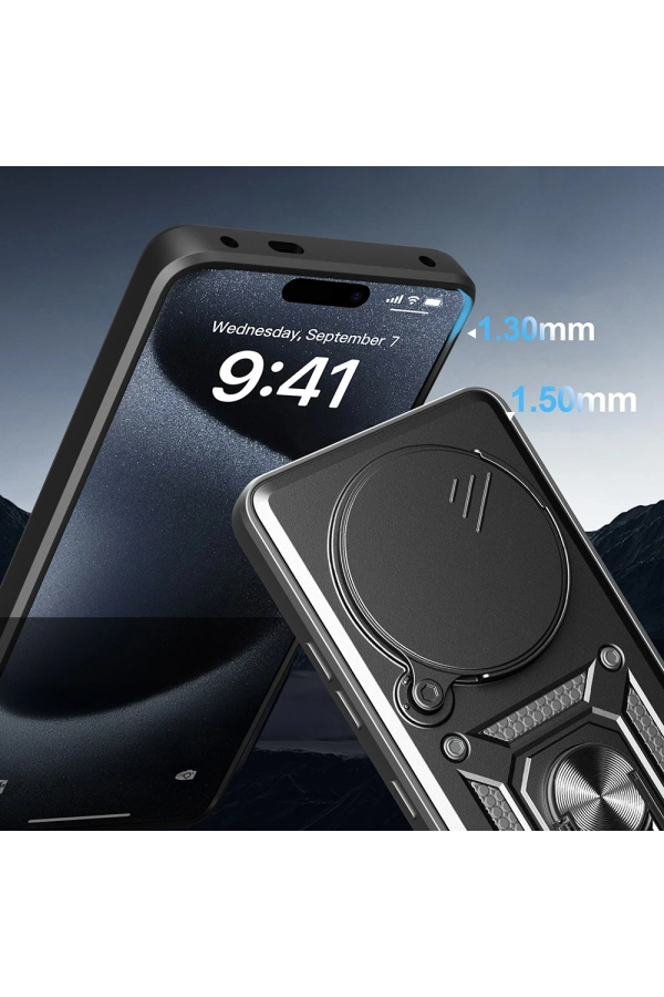 Honor Magic 7 Lite Kılıf Magnetik Standlı Kamera Korumalı Zore Sürgülü Vega Kapak