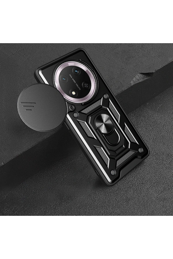 Honor Magic 7 Lite Kılıf Magnetik Standlı Kamera Korumalı Zore Sürgülü Vega Kapak