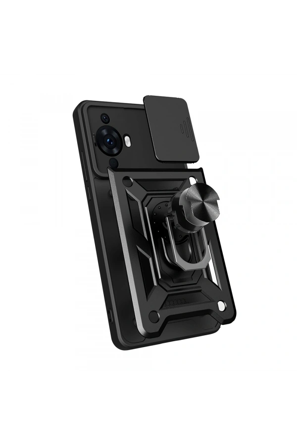 Huawei Nova 12S Kılıf Magnetik Standlı Kamera Korumalı Zore Sürgülü Vega Kapak