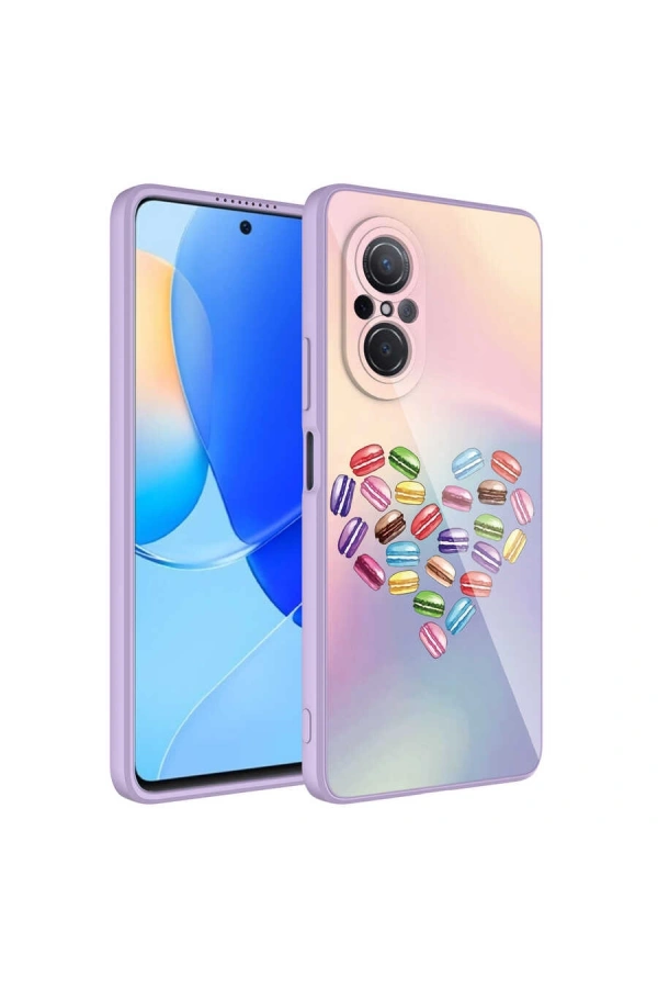 Huawei Nova 9 SE Kılıf Kamera Korumalı Desenli Sert Silikon Zore Epoksi Kapak