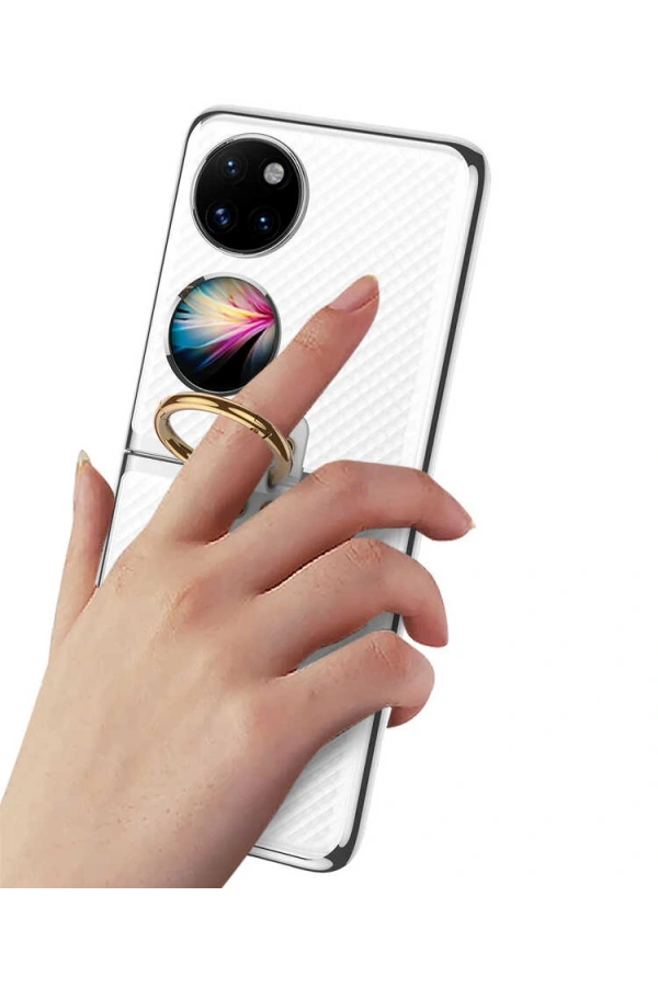 Huawei P50 Pocket Kılıf Zore Yüzüklü Kıpta Kapak