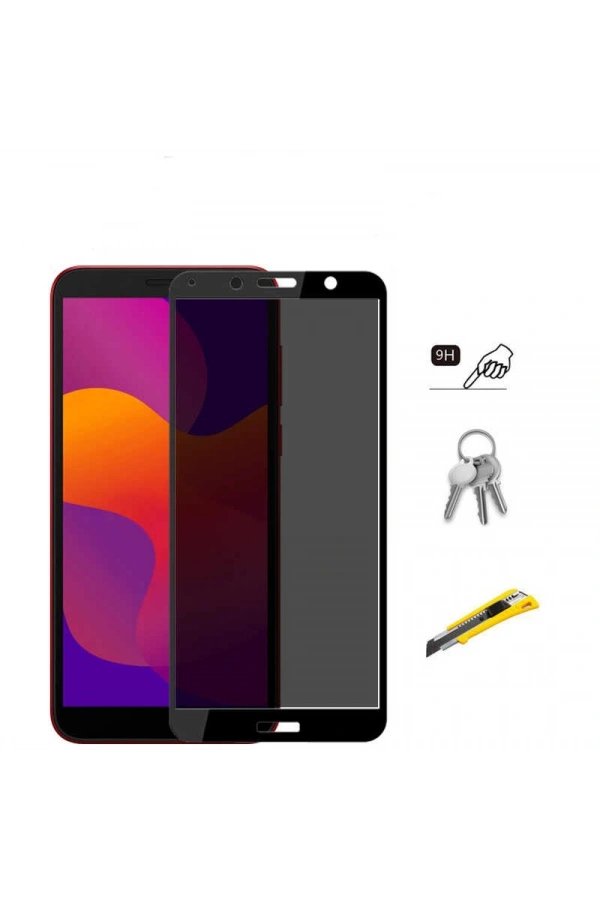 Huawei Y5P Zore New 5D Privacy Temperli Ekran Koruyucu