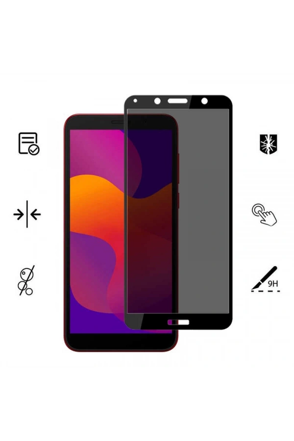 Huawei Y5P Zore New 5D Privacy Temperli Ekran Koruyucu