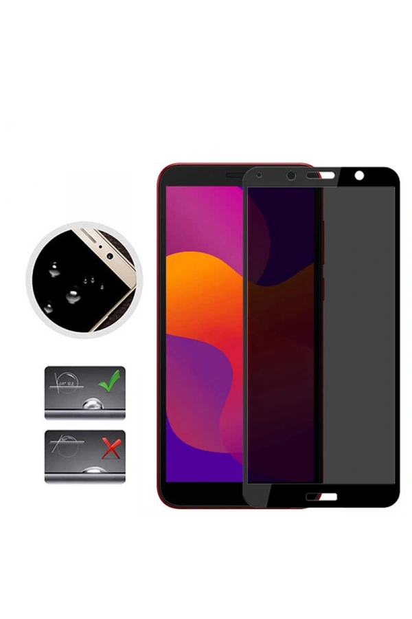 Huawei Y5P Zore New 5D Privacy Temperli Ekran Koruyucu