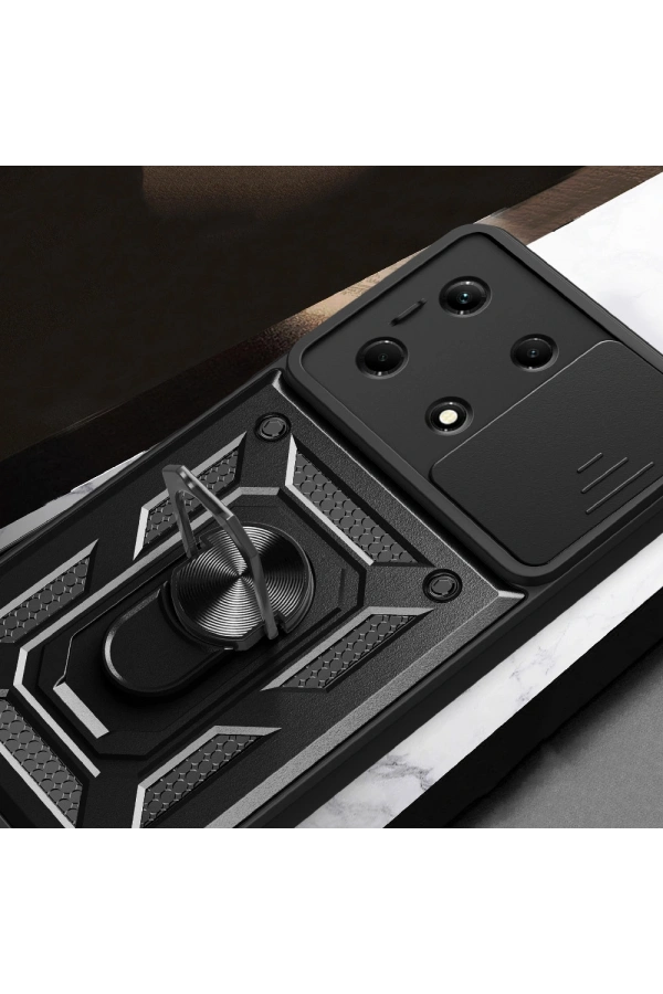 İnfinix Note 30 VIP Kılıf Magnetik Standlı Kamera Korumalı Zore Sürgülü Vega Kapak