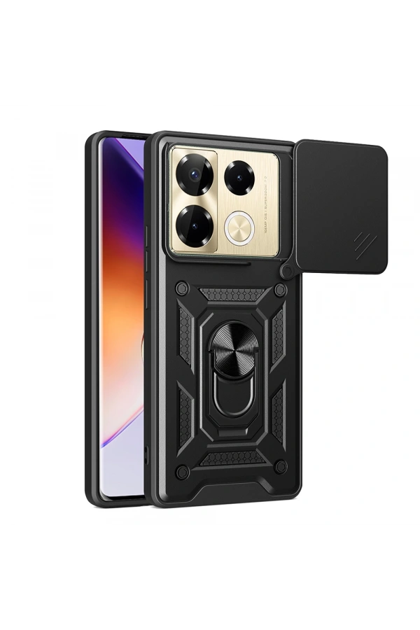 İnfinix Note 40 Pro Kılıf Magnetik Standlı Kamera Korumalı Zore Sürgülü Vega Kapak