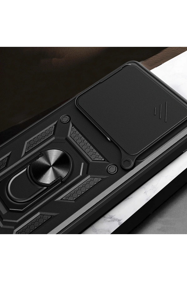 İnfinix Note 40 Pro Kılıf Magnetik Standlı Kamera Korumalı Zore Sürgülü Vega Kapak