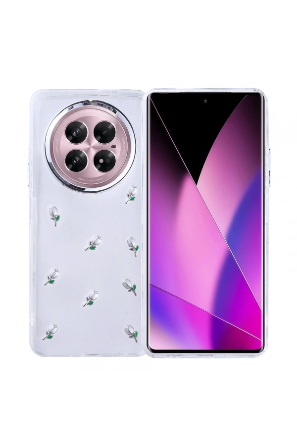 İnfinix Zero 40 5G Kılıf Airbag Tasarımlı Simli Şeffaf Zore Kutup Kapak