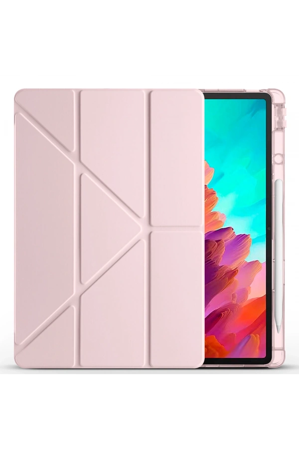Lenovo Idea Tab Pro 12.7 TB-373FU Kılıf Zore Tri Folding Kalem Bölmeli Standlı Kılıf