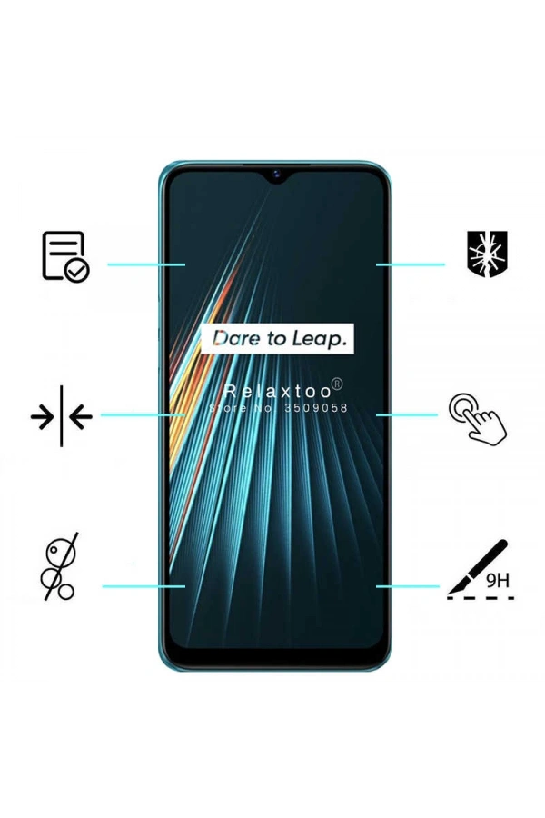 Realme C3 Zore Kenarları Kırılmaya Dayanıklı Cam Ekran Koruyucu