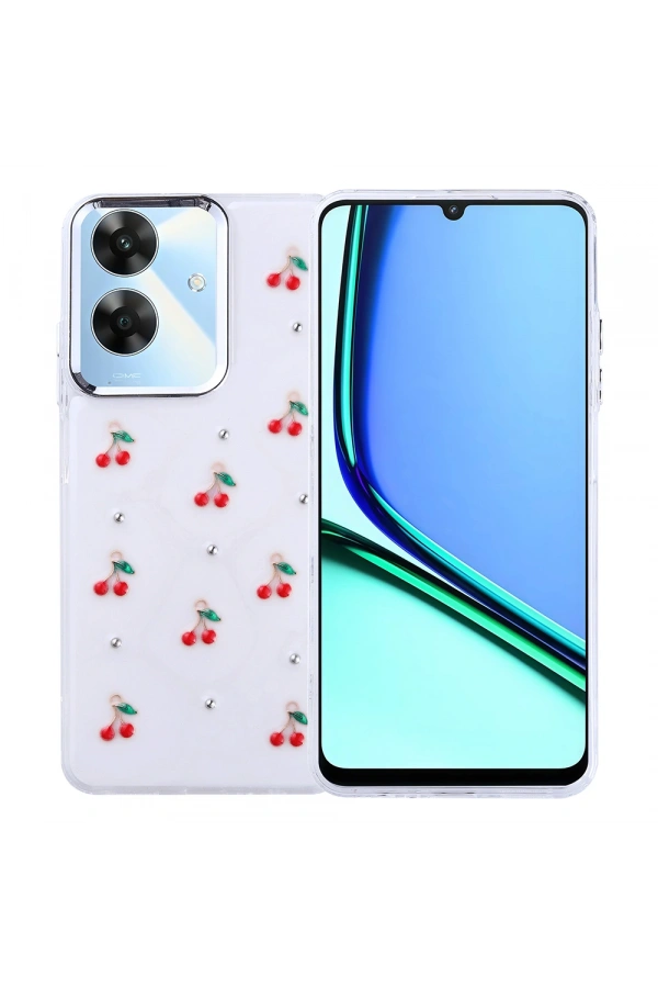 Realme Note 60 Kılıf Airbag Tasarımlı Simli Şeffaf Zore Kutup Kapak