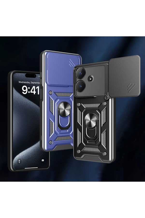 Realme Note 60 Kılıf Magnetik Standlı Kamera Korumalı Zore Sürgülü Vega Kapak