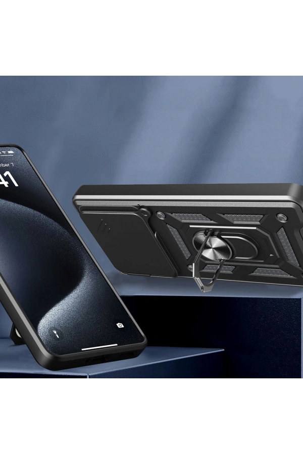 Realme Note 60 Kılıf Magnetik Standlı Kamera Korumalı Zore Sürgülü Vega Kapak