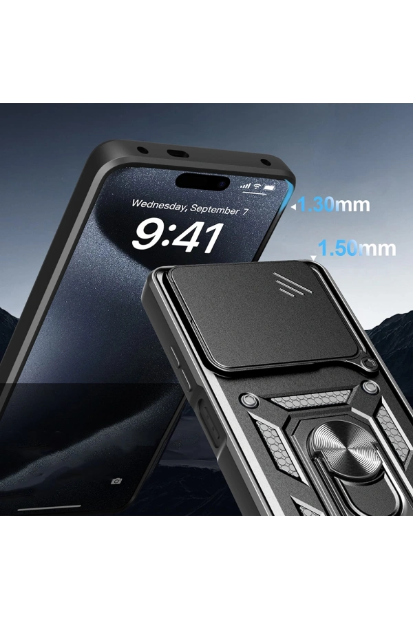 Realme Note 60 Kılıf Magnetik Standlı Kamera Korumalı Zore Sürgülü Vega Kapak