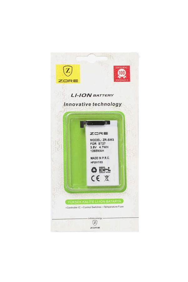 Sony Xperia Go ST27 Zore Tam Orjinal Batarya