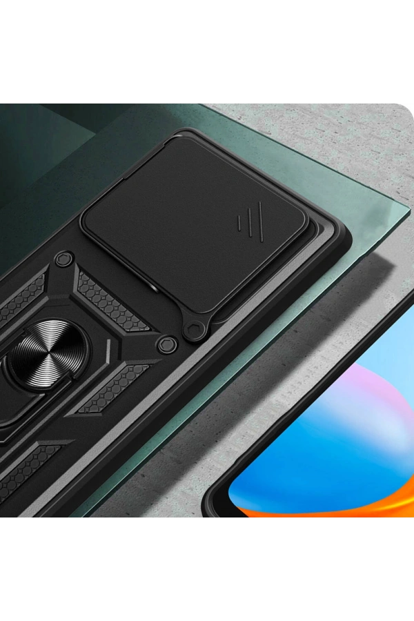 Tecno Camon 30 Pro 5G Kılıf Magnetik Standlı Kamera Korumalı Zore Sürgülü Vega Kapak