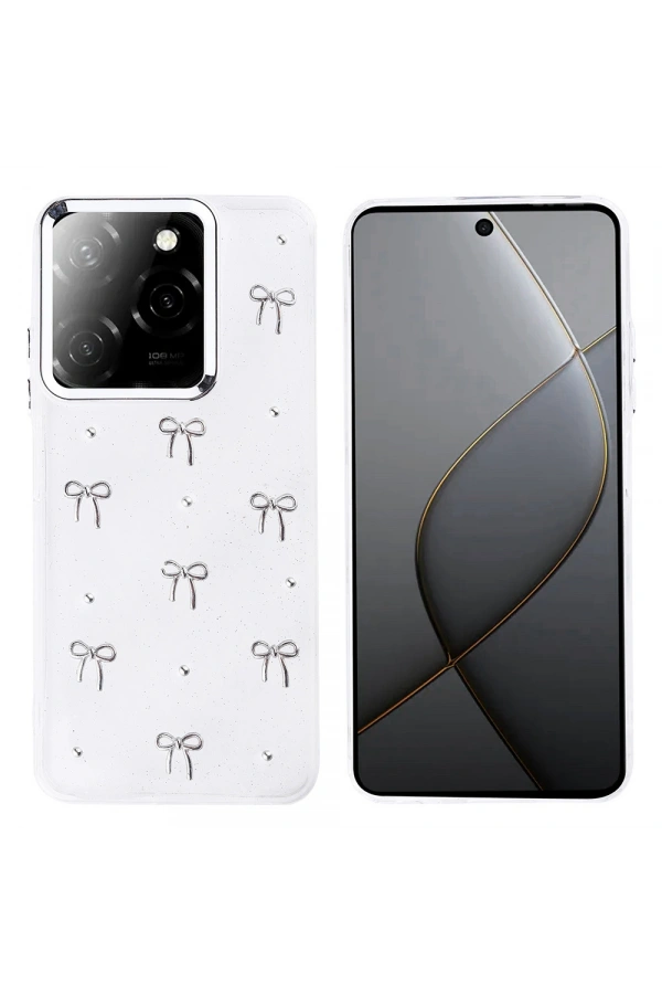 Tecno Spark 20 Pro 5G Kılıf Airbag Tasarımlı Simli Şeffaf Zore Kutup Kapak