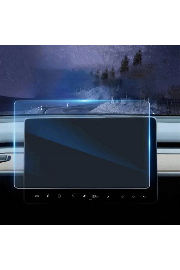 Tesla Model Y Zore Araç Multimedya Temperli Cam Ekran Koruyucu