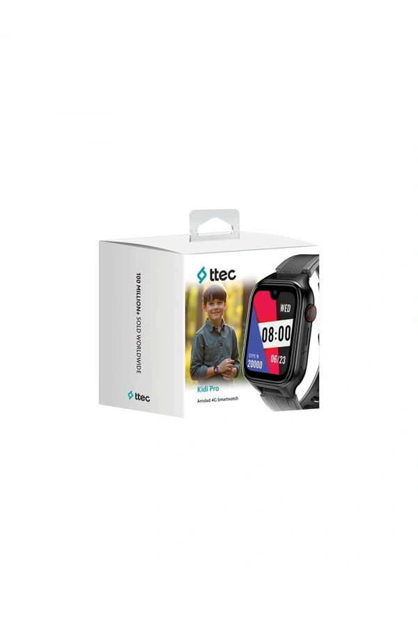 Ttec Kidi Pro AMOLED Ekranlı GPS 4G Sim Kartlı Akıllı Çocuk Saati Panter Siyahı 2KSW03