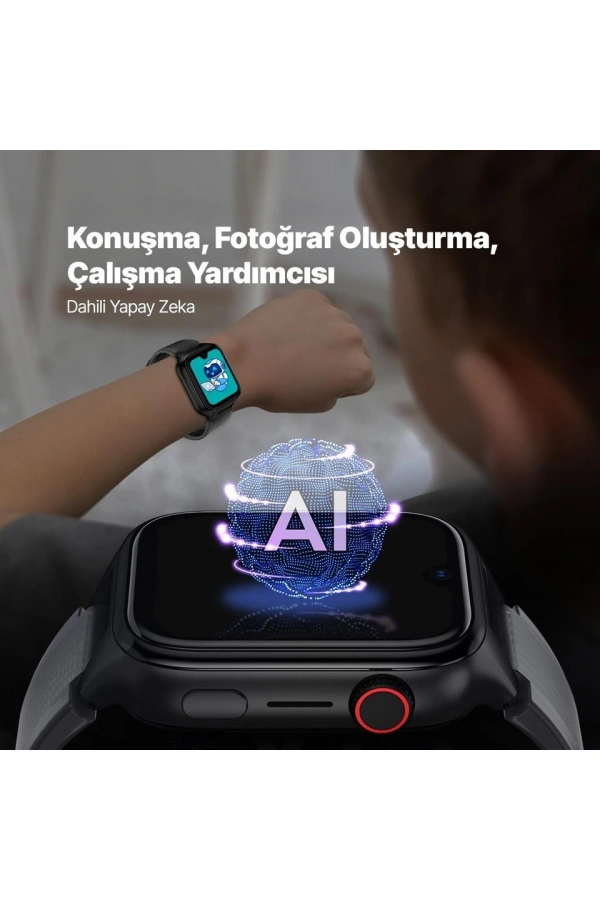 Ttec Kidi Pro AMOLED Ekranlı GPS 4G Sim Kartlı Akıllı Çocuk Saati Panter Siyahı 2KSW03