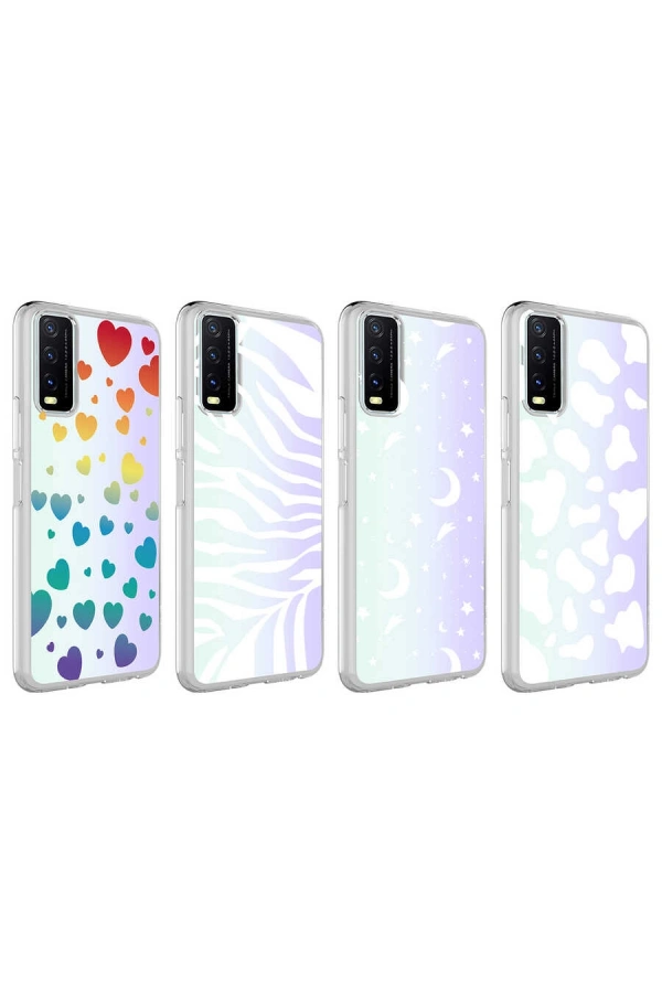 Vivo Y20S Kılıf Zore M-Blue Desenli Kapak