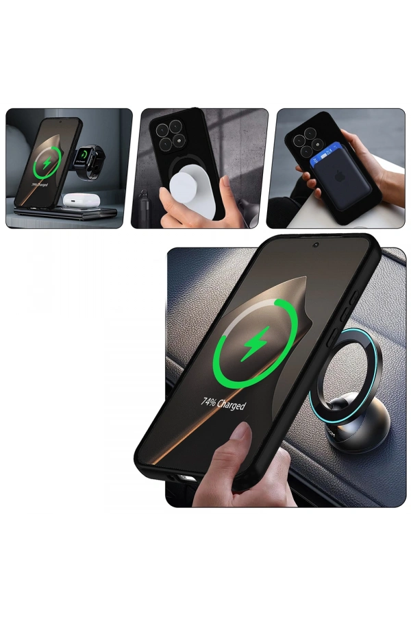 Xiaomi 15T Kılıf M-safe Şarj Özellikli Standlı Zore Samara Kapak