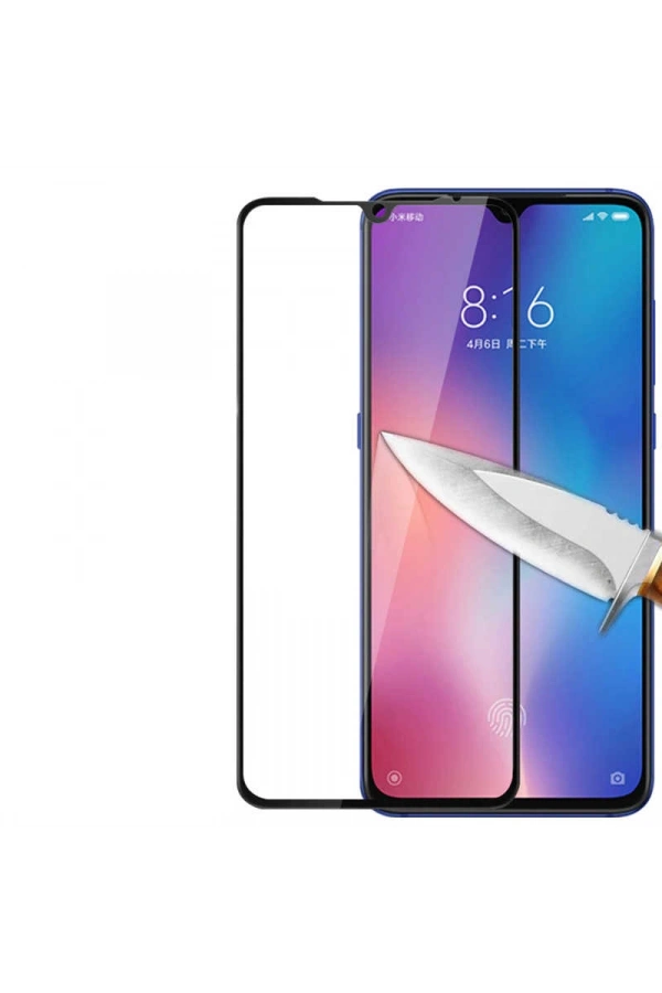 Xiaomi Mi 9 Lite Zore Kenarları Kırılmaya Dayanıklı Cam Ekran Koruyucu